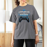 Leveled Up To Fiance T Shirt For Women Newly Engaged Gifts For Him Gamer