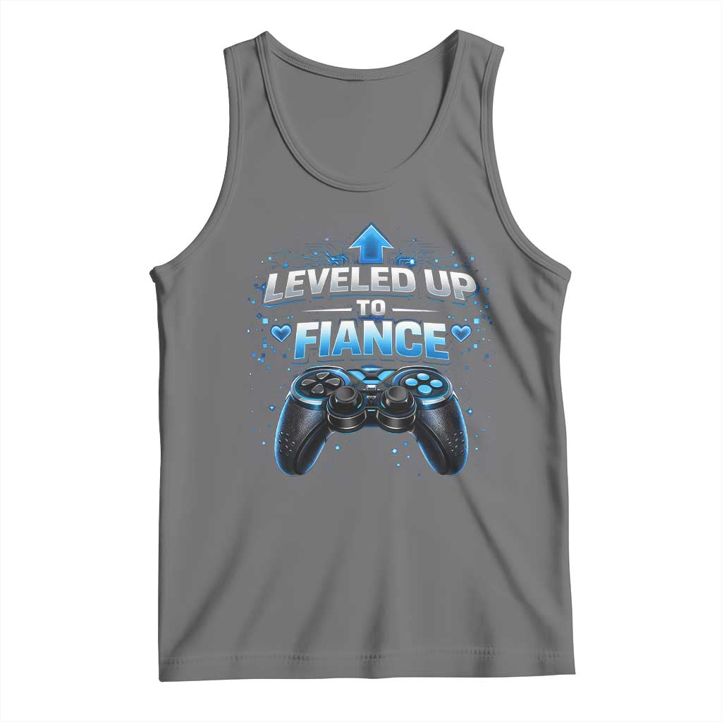 Leveled Up To Fiance Tank Top Newly Engaged Gifts For Him Gamer