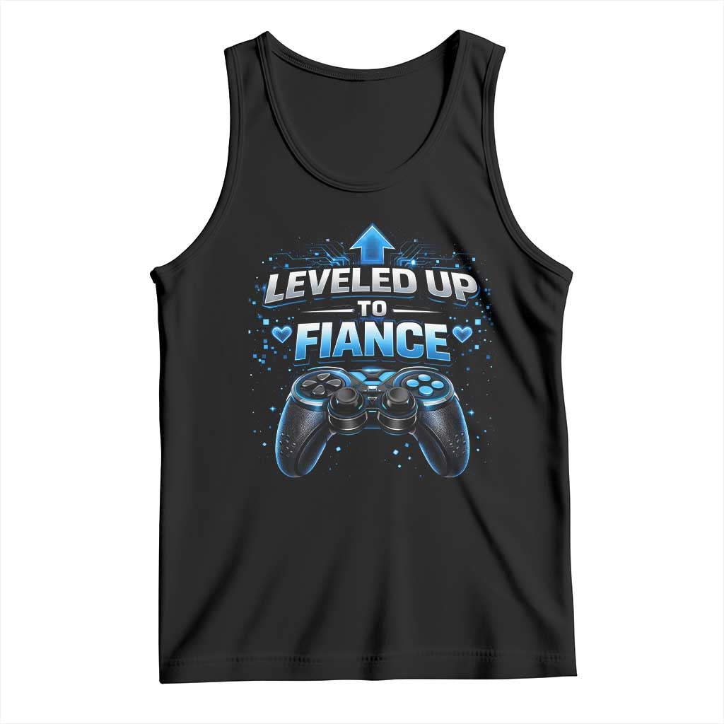 Leveled Up To Fiance Tank Top Newly Engaged Gifts For Him Gamer