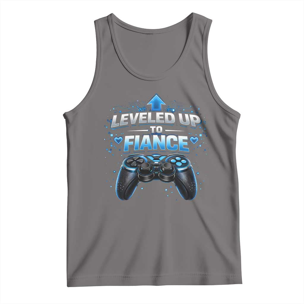 Leveled Up To Fiance Tank Top Newly Engaged Gifts For Him Gamer