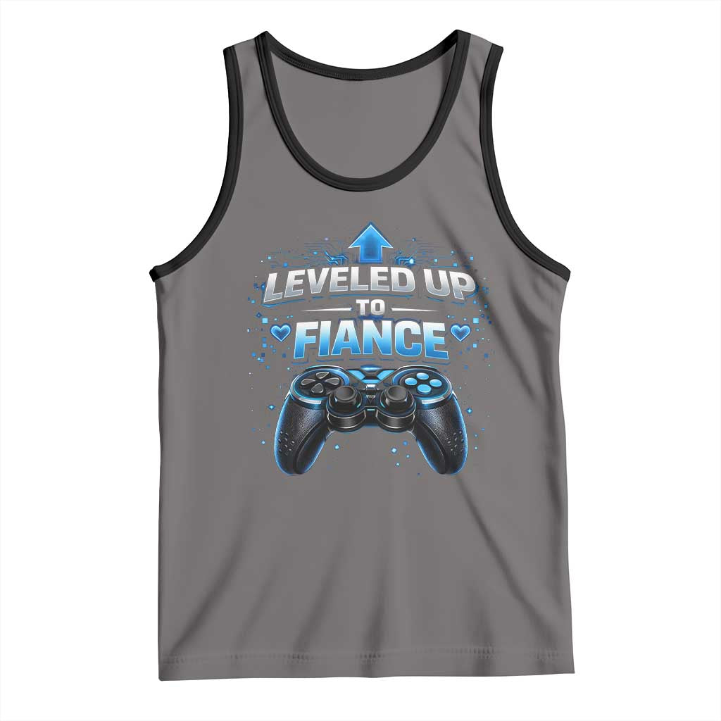 Leveled Up To Fiance Tank Top Newly Engaged Gifts For Him Gamer