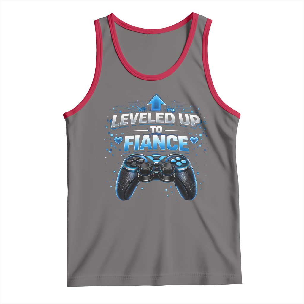 Leveled Up To Fiance Tank Top Newly Engaged Gifts For Him Gamer
