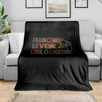 Fiance Level Unlocked Throw Blanket Retro Engaged Gifts For Him Gamer