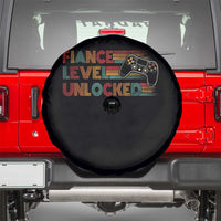 Fiance Level Unlocked Spare Tire Cover Retro Engaged Gifts For Him Gamer