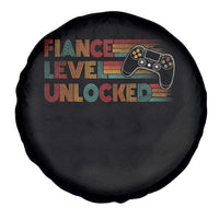 Fiance Level Unlocked Spare Tire Cover Retro Engaged Gifts For Him Gamer