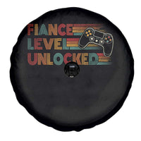 Fiance Level Unlocked Spare Tire Cover Retro Engaged Gifts For Him Gamer