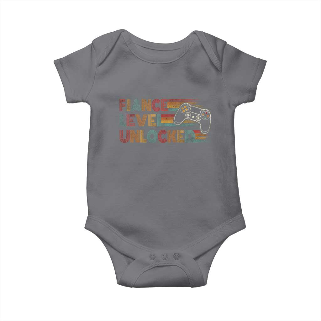Fiance Level Unlocked Baby Onesie Retro Engaged Gifts For Him Gamer