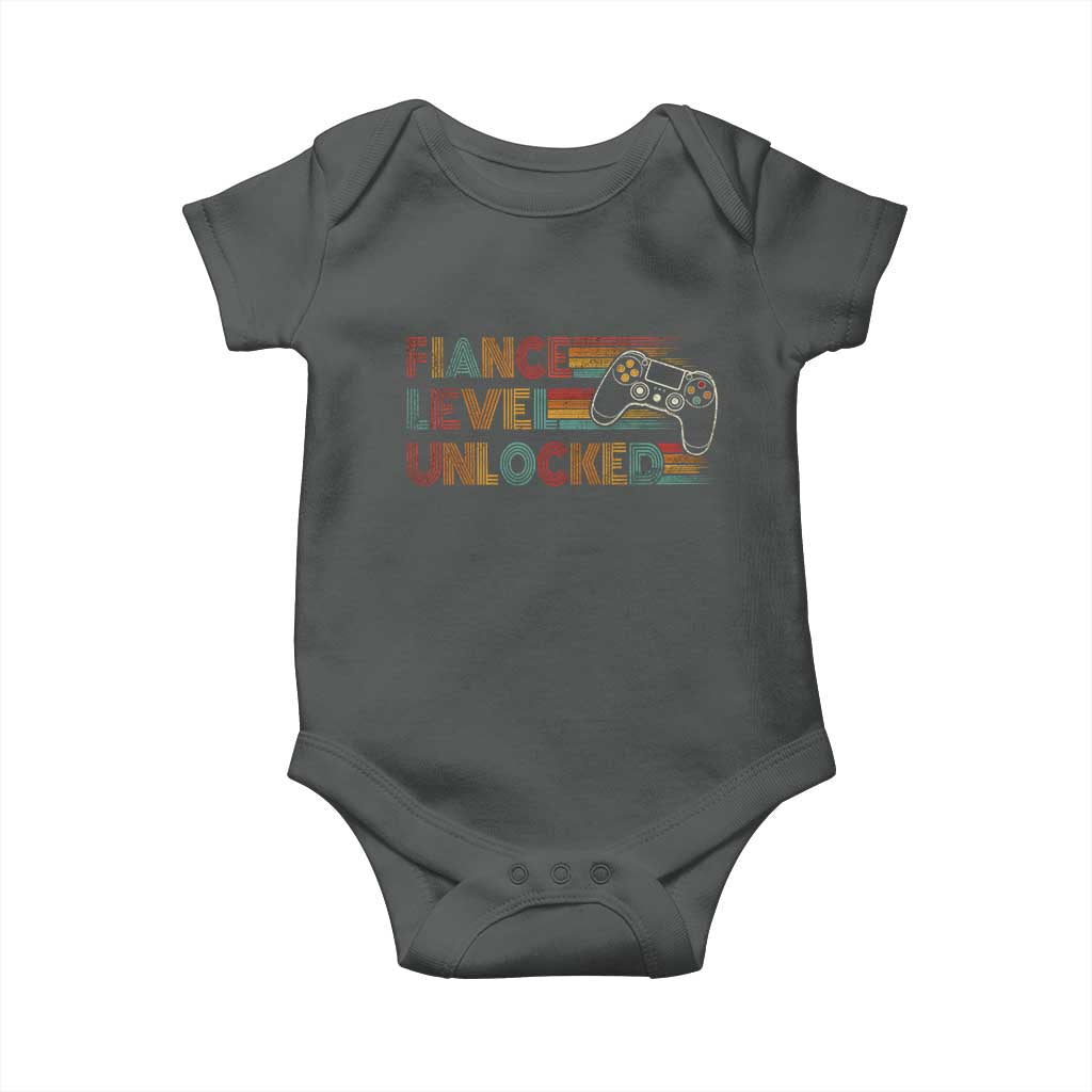 Fiance Level Unlocked Baby Onesie Retro Engaged Gifts For Him Gamer