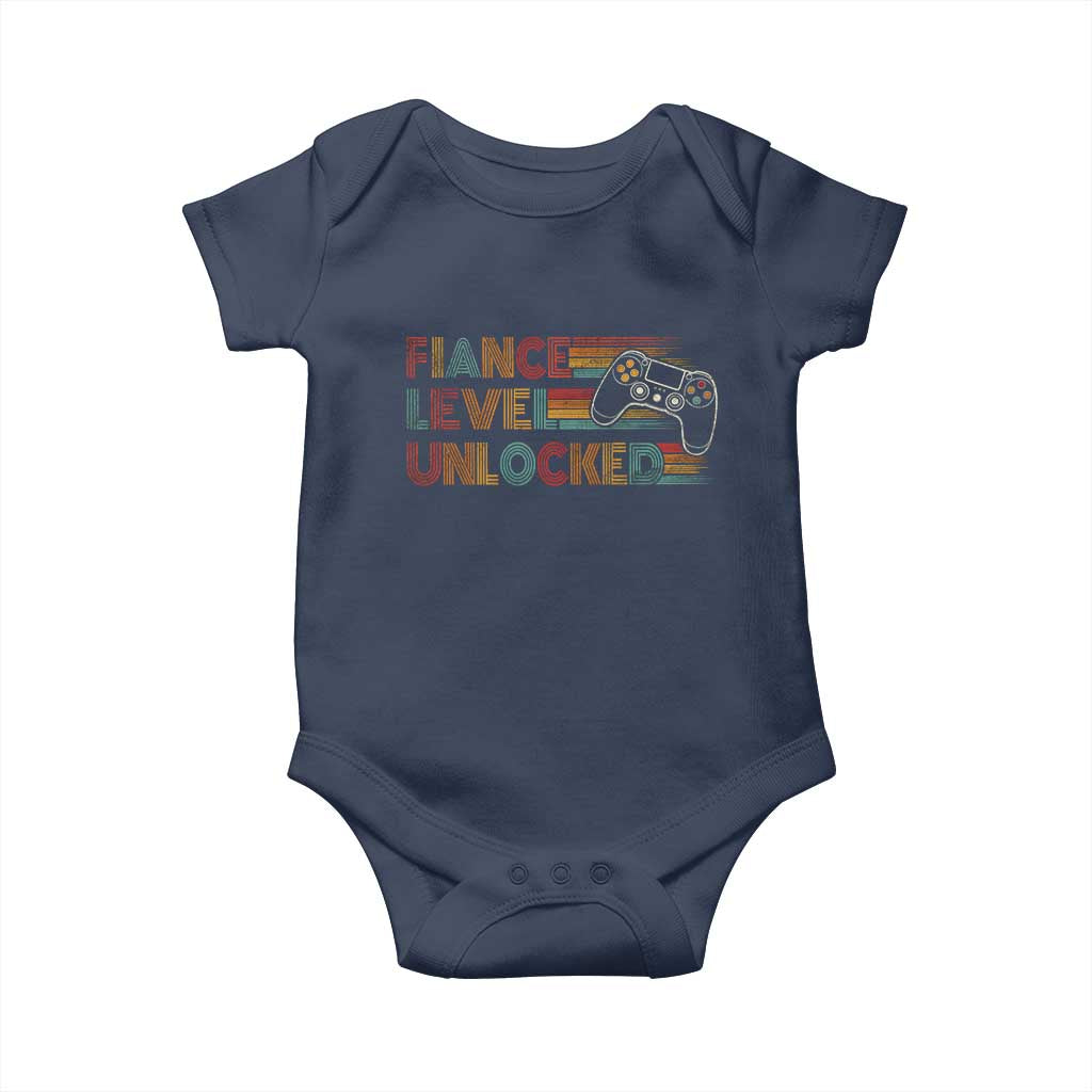 Fiance Level Unlocked Baby Onesie Retro Engaged Gifts For Him Gamer