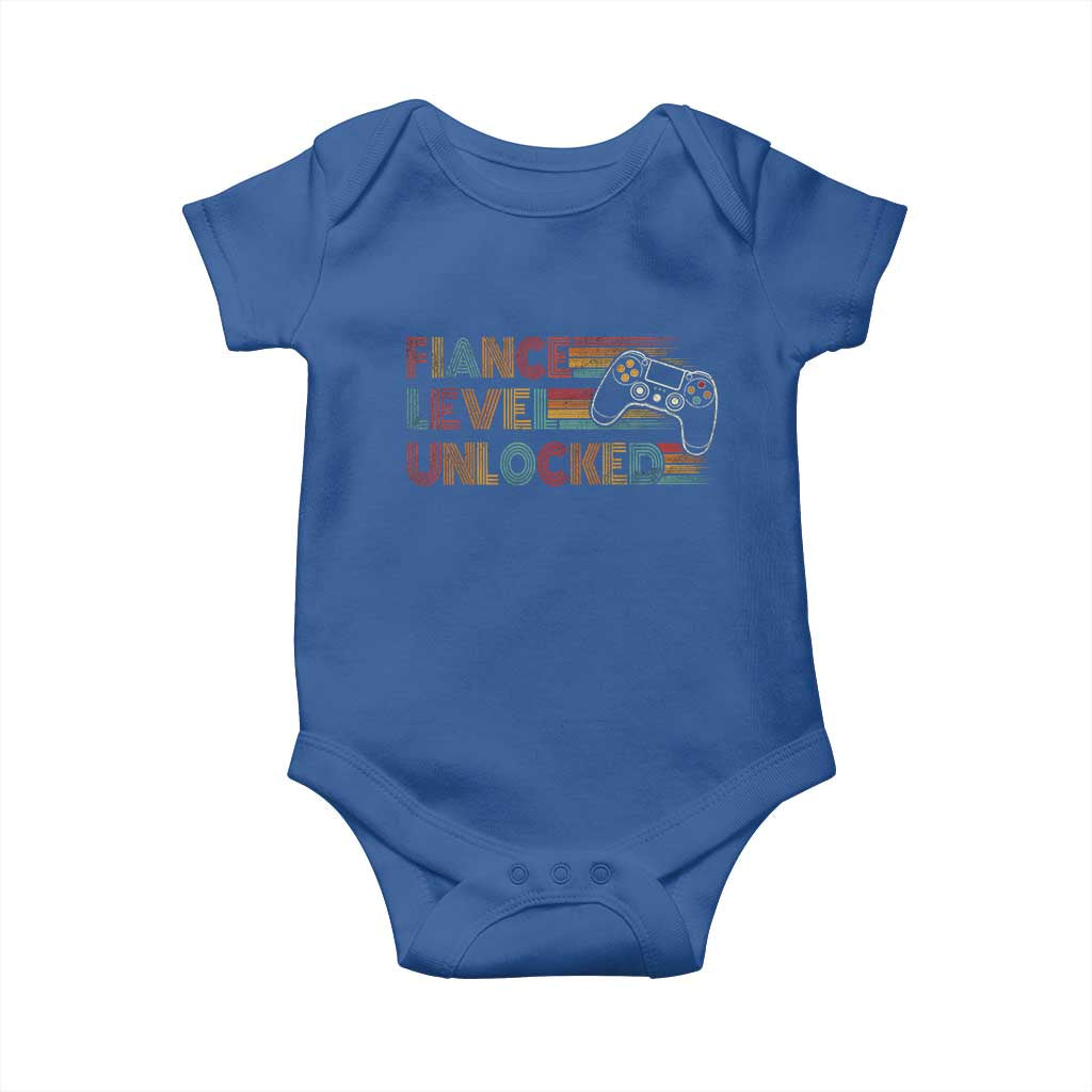 Fiance Level Unlocked Baby Onesie Retro Engaged Gifts For Him Gamer