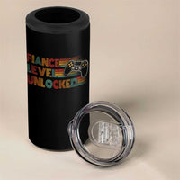 Fiance Level Unlocked 4 in 1 Can Cooler Tumbler Retro Engaged Gifts For Him Gamer