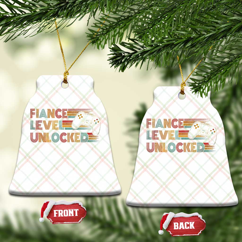 Fiance Level Unlocked Ceramic Ornament Retro Engaged Gifts For Him Gamer