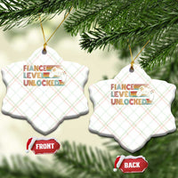 Fiance Level Unlocked Ceramic Ornament Retro Engaged Gifts For Him Gamer