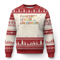 Fiance Level Unlocked Ugly Christmas Sweater Retro Engaged Gifts For Him Gamer