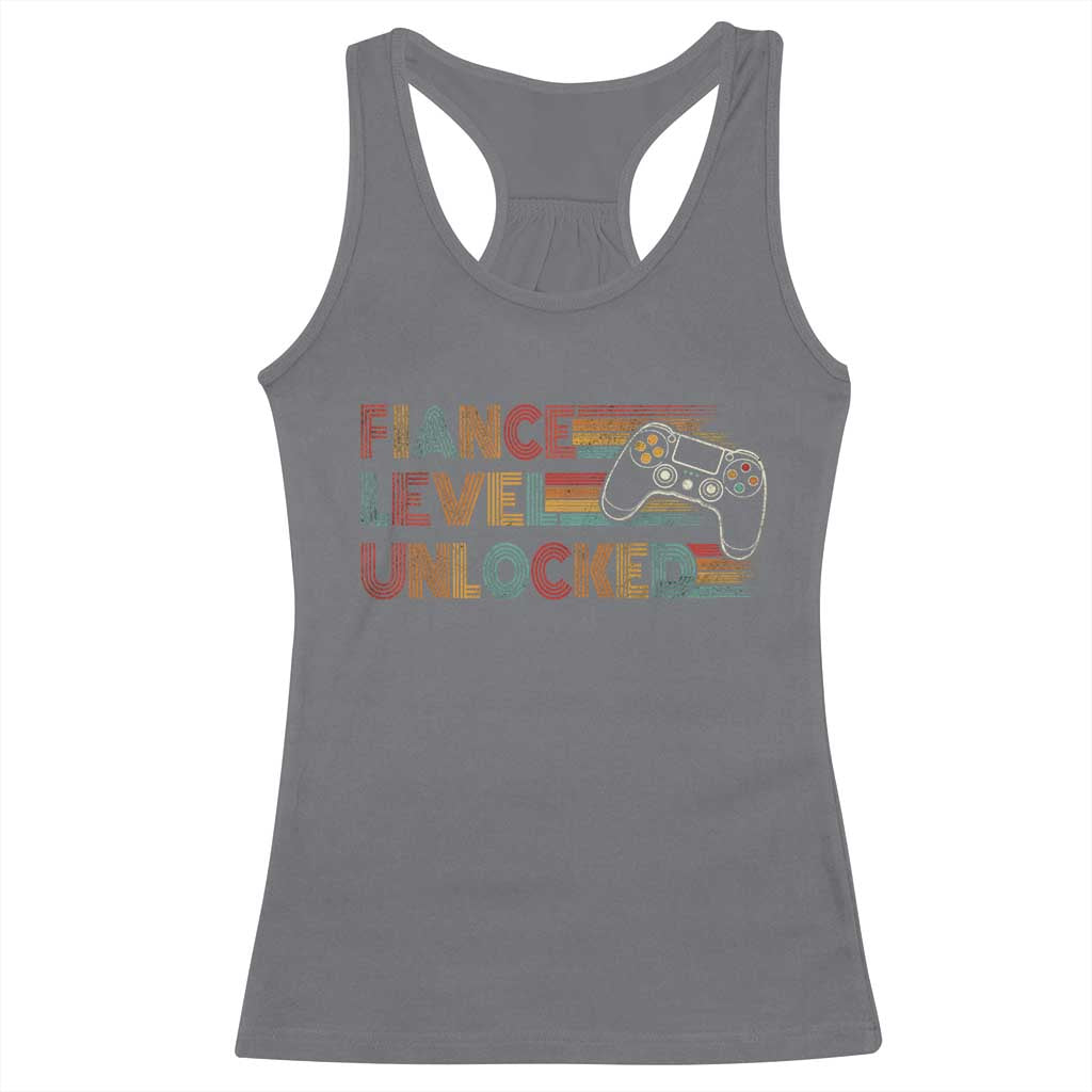 Fiance Level Unlocked Racerback Tank Top Retro Engaged Gifts For Him Gamer