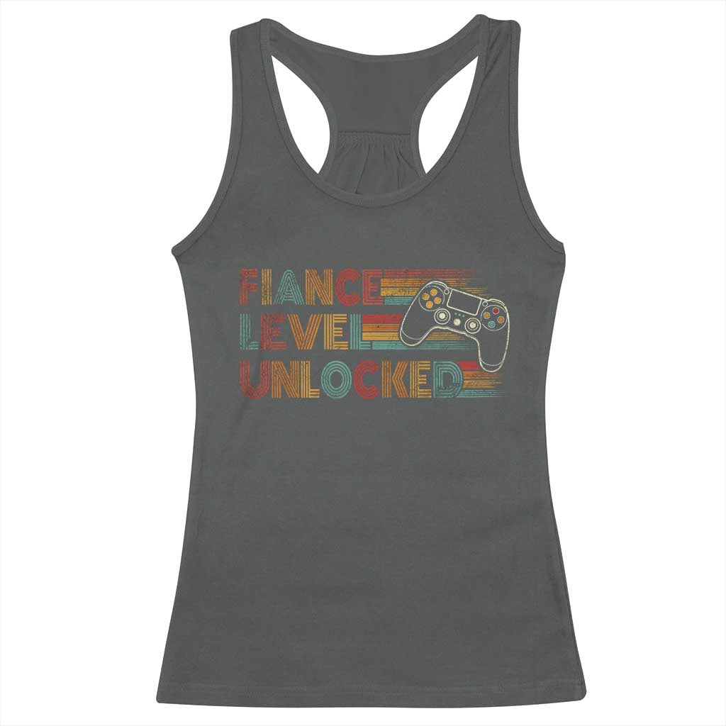 Fiance Level Unlocked Racerback Tank Top Retro Engaged Gifts For Him Gamer