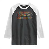 Fiance Level Unlocked Raglan Shirt Retro Engaged Gifts For Him Gamer