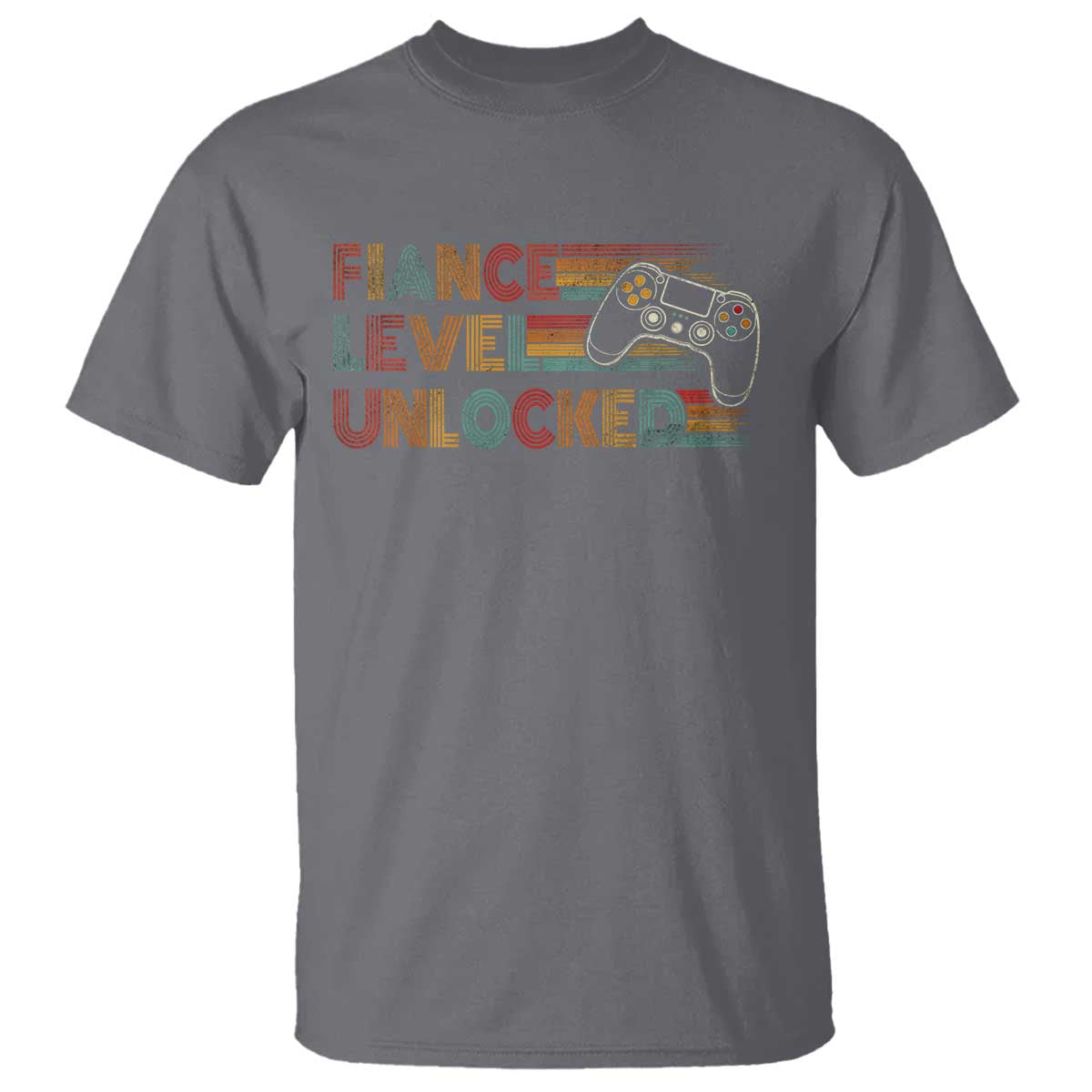 Fiance Level Unlocked T Shirt Retro Engaged Gifts For Him Gamer
