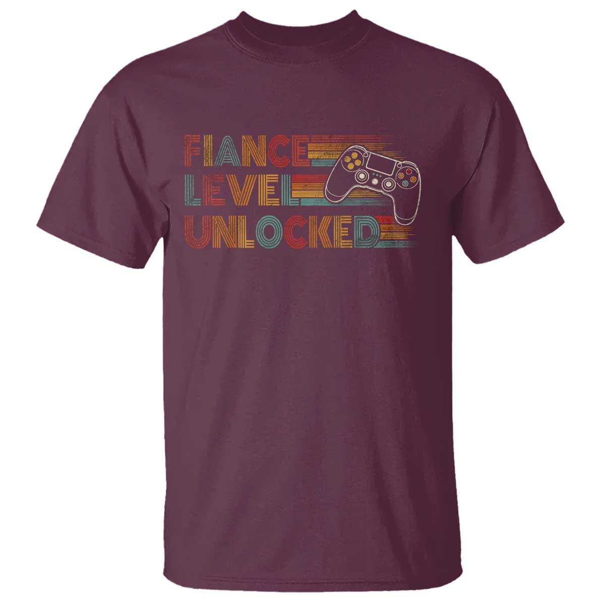 Fiance Level Unlocked T Shirt Retro Engaged Gifts For Him Gamer
