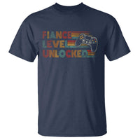 Fiance Level Unlocked T Shirt Retro Engaged Gifts For Him Gamer