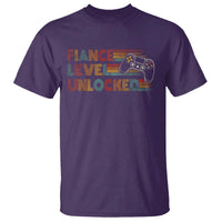 Fiance Level Unlocked T Shirt Retro Engaged Gifts For Him Gamer