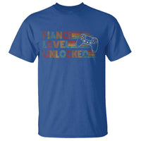 Fiance Level Unlocked T Shirt Retro Engaged Gifts For Him Gamer