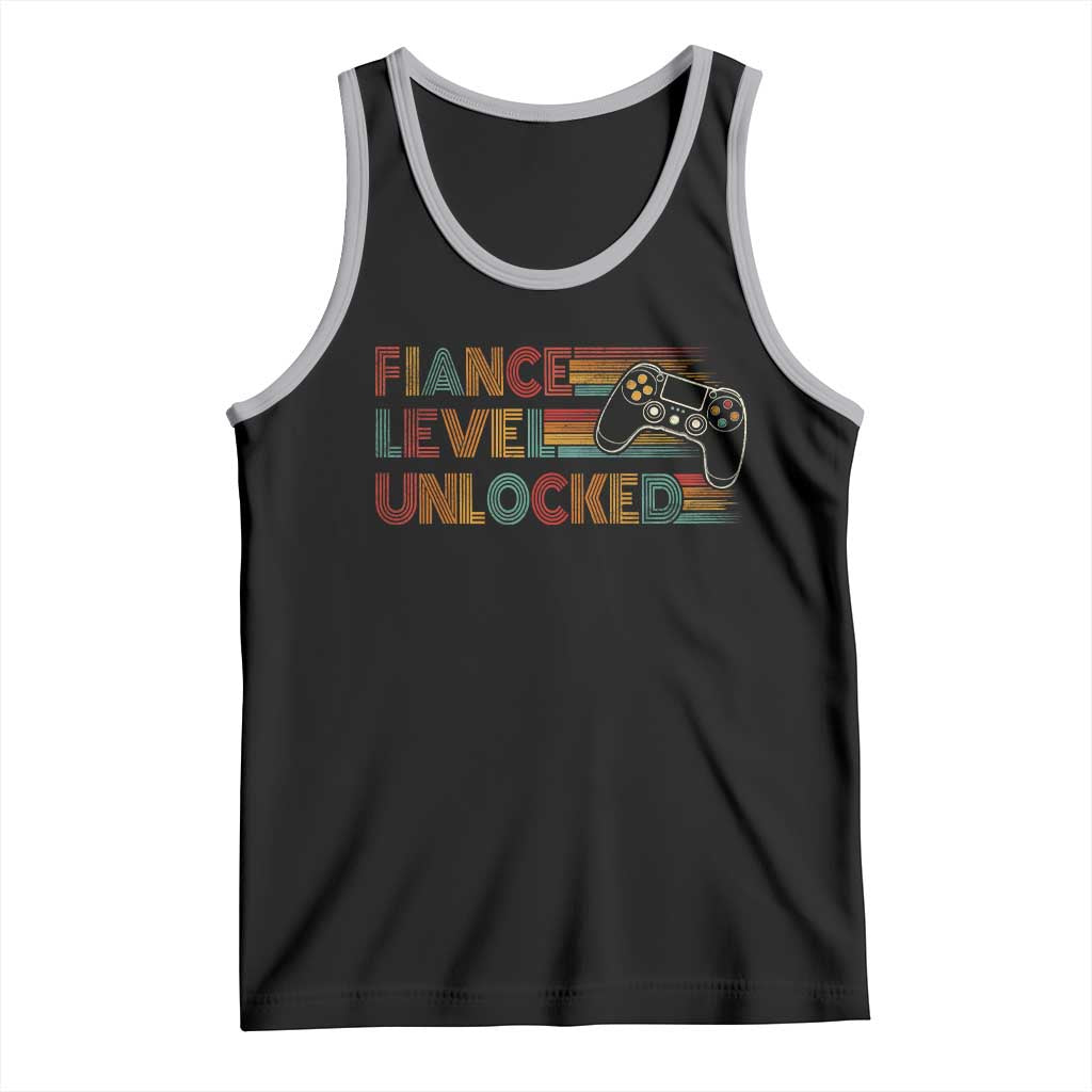 Fiance Level Unlocked Tank Top Retro Engaged Gifts For Him Gamer