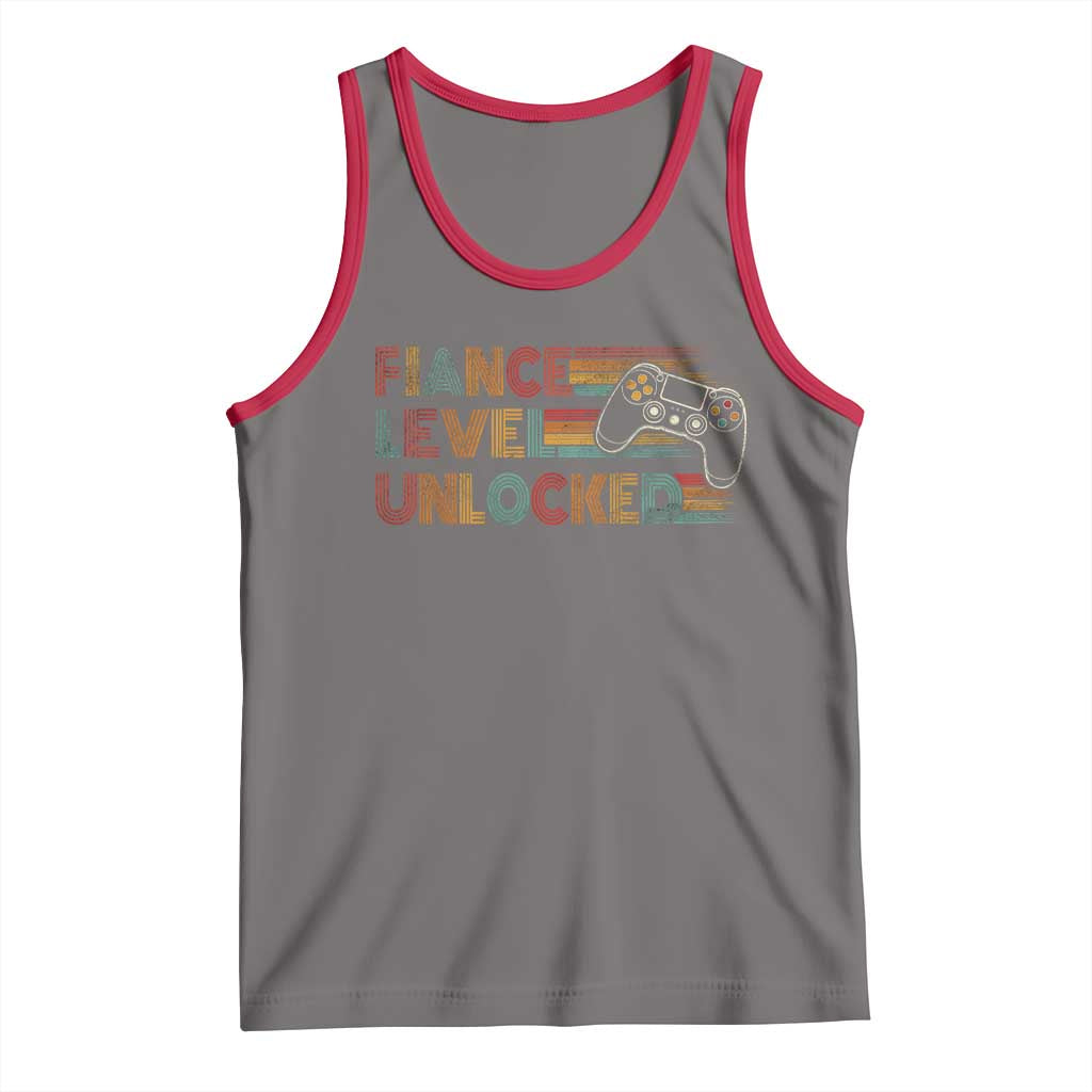 Fiance Level Unlocked Tank Top Retro Engaged Gifts For Him Gamer