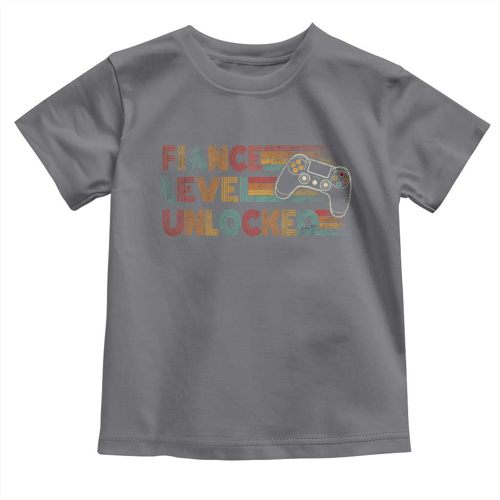 Fiance Level Unlocked Toddler T Shirt Retro Engaged Gifts For Him Gamer