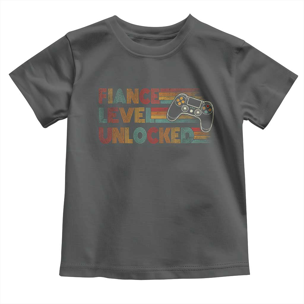 Fiance Level Unlocked Toddler T Shirt Retro Engaged Gifts For Him Gamer