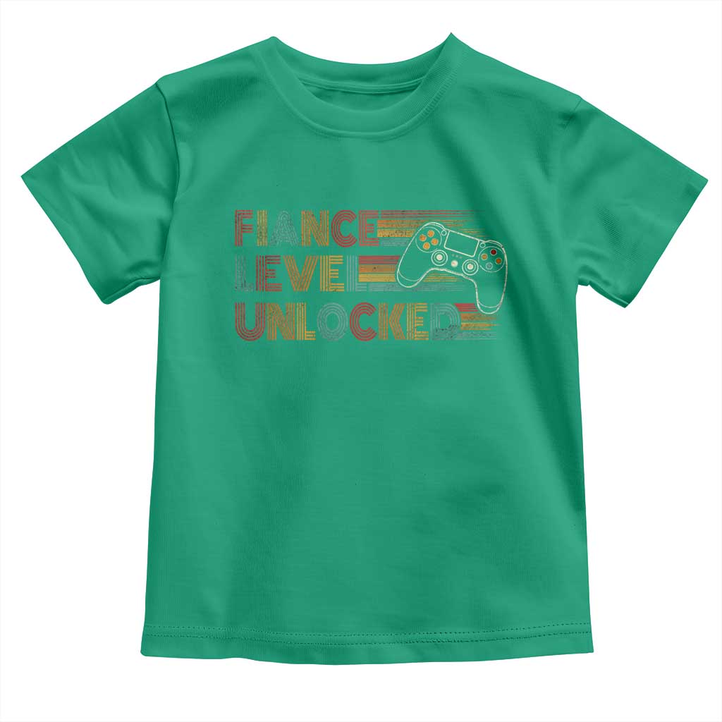 Fiance Level Unlocked Toddler T Shirt Retro Engaged Gifts For Him Gamer