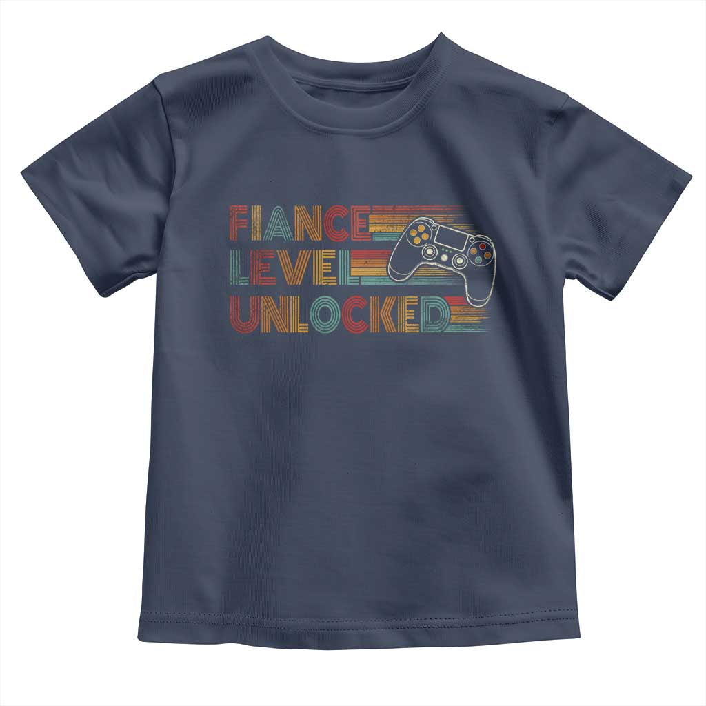 Fiance Level Unlocked Toddler T Shirt Retro Engaged Gifts For Him Gamer