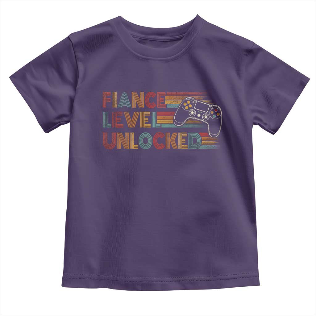 Fiance Level Unlocked Toddler T Shirt Retro Engaged Gifts For Him Gamer