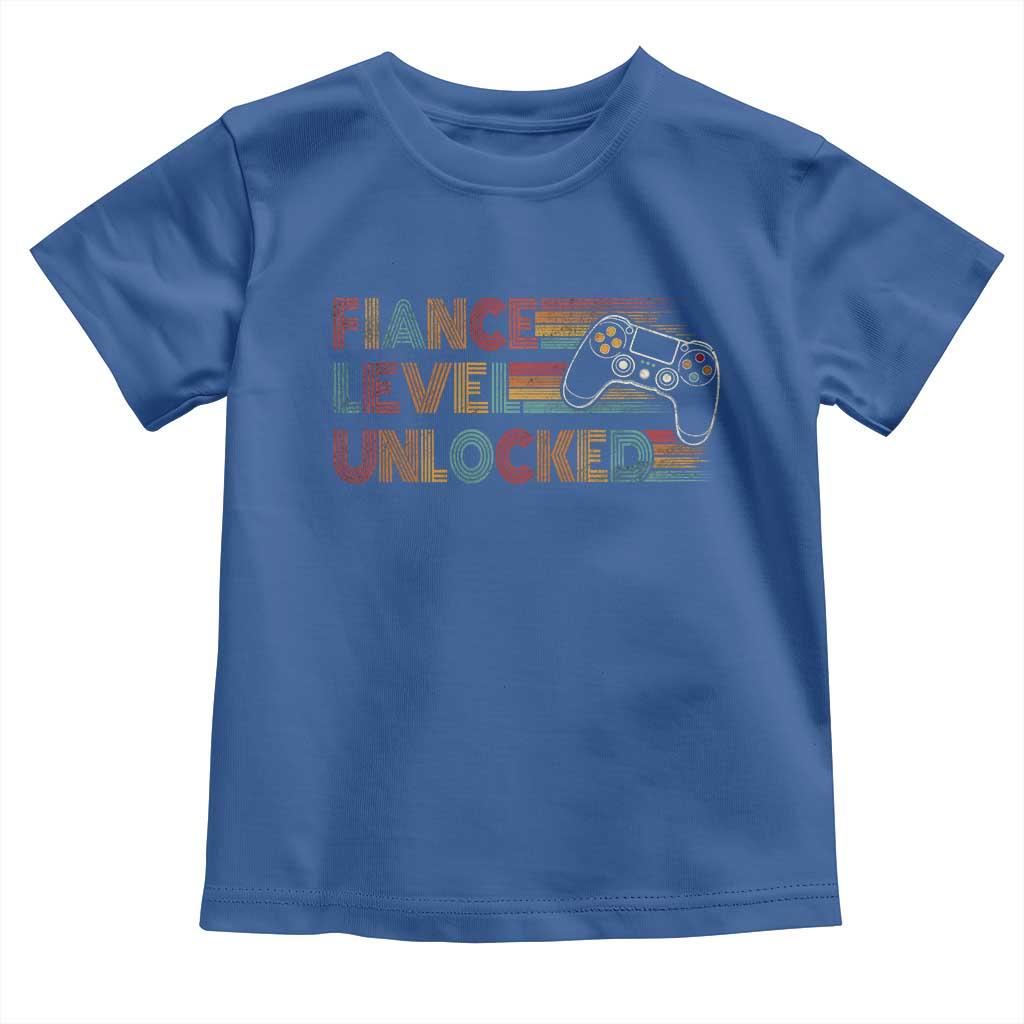 Fiance Level Unlocked Toddler T Shirt Retro Engaged Gifts For Him Gamer