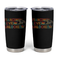 Fiance Level Unlocked Tumbler Cup Retro Engaged Gifts For Him Gamer