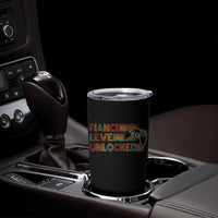 Fiance Level Unlocked Tumbler Cup Retro Engaged Gifts For Him Gamer