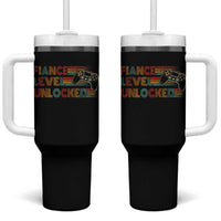 Fiance Level Unlocked Tumbler With Handle Retro Engaged Gifts For Him Gamer