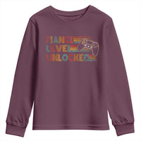Fiance Level Unlocked Youth Sweatshirt Retro Engaged Gifts For Him Gamer