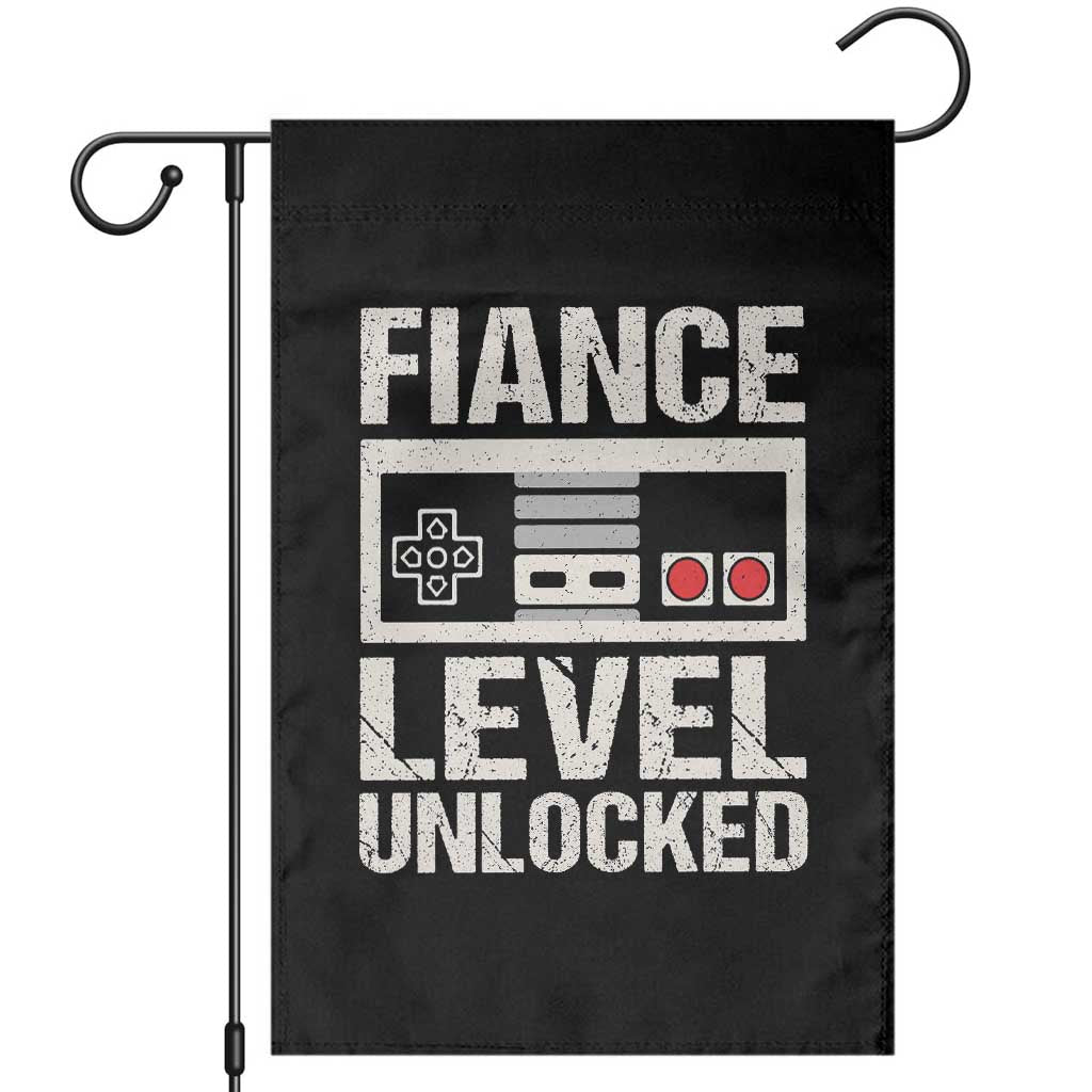 Leveled Fiance Unlocked Garden Flag Engagement Gift For Fiancé Bachelor Party