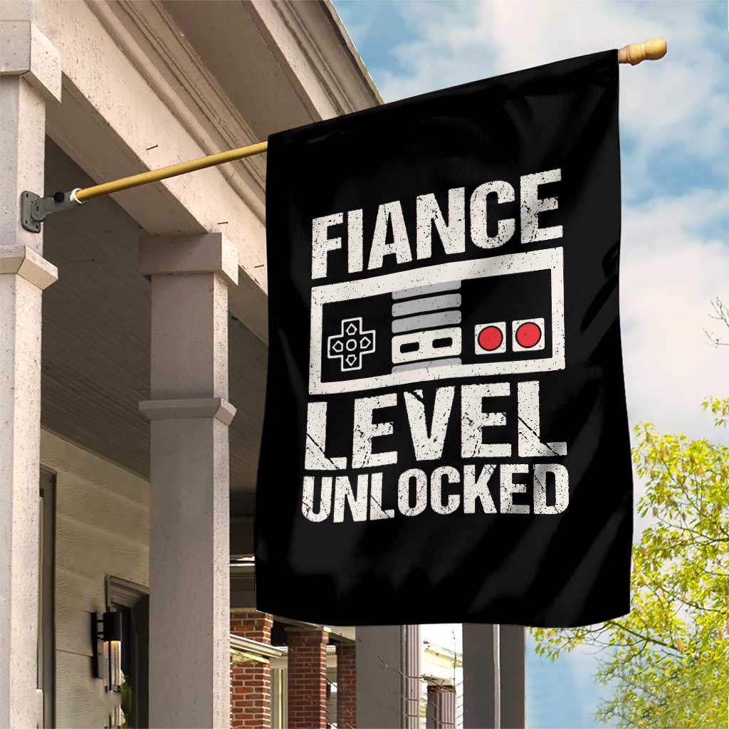 Leveled Fiance Unlocked Garden Flag Engagement Gift For Fiancé Bachelor Party