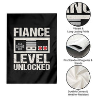 Leveled Fiance Unlocked Garden Flag Engagement Gift For Fiancé Bachelor Party