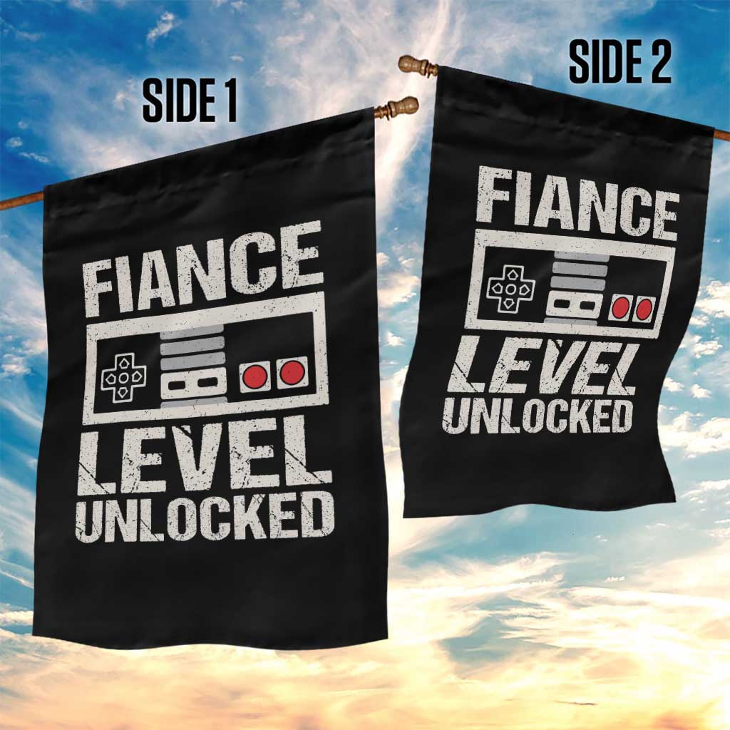 Leveled Fiance Unlocked Garden Flag Engagement Gift For Fiancé Bachelor Party