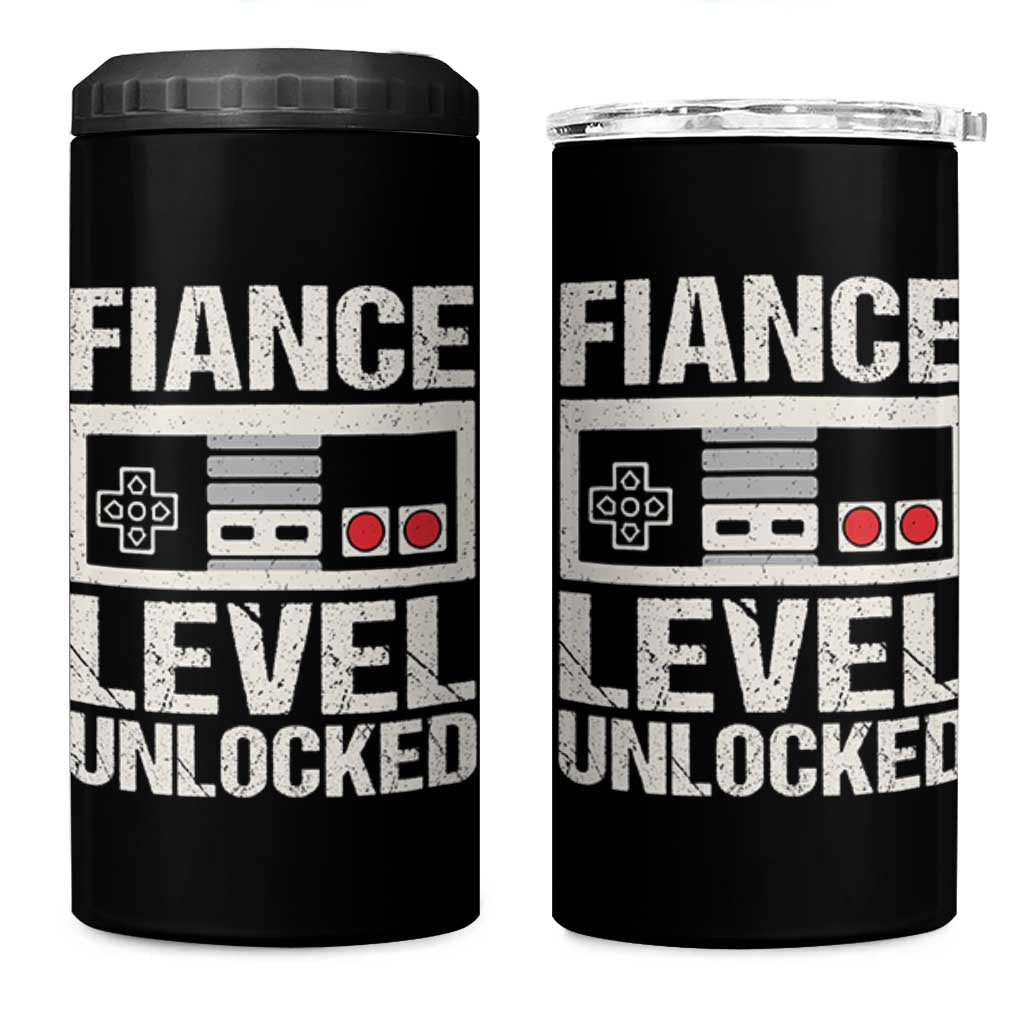 Leveled Fiance Unlocked 4 in 1 Can Cooler Tumbler Engagement Gift For Fiancé Bachelor Party