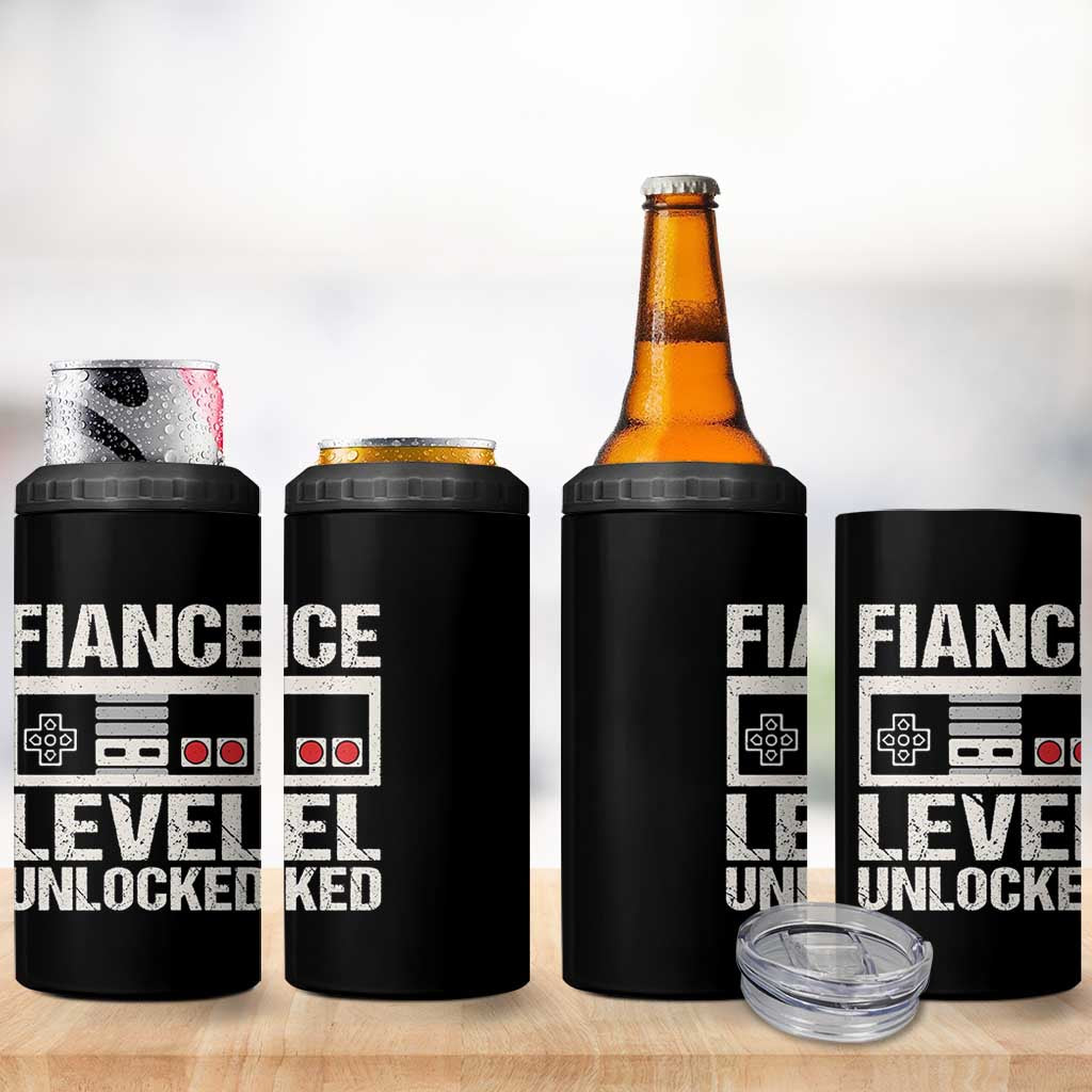 Leveled Fiance Unlocked 4 in 1 Can Cooler Tumbler Engagement Gift For Fiancé Bachelor Party