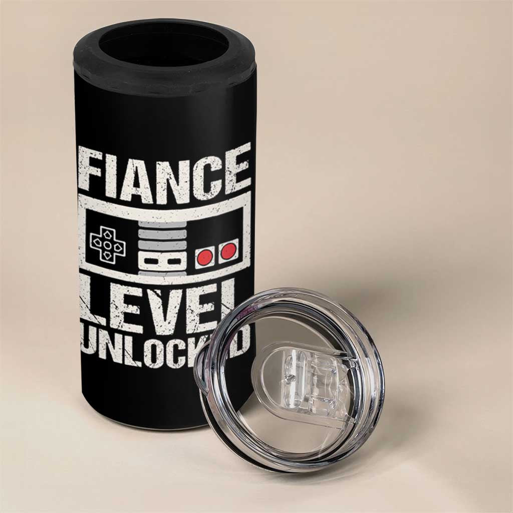 Leveled Fiance Unlocked 4 in 1 Can Cooler Tumbler Engagement Gift For Fiancé Bachelor Party