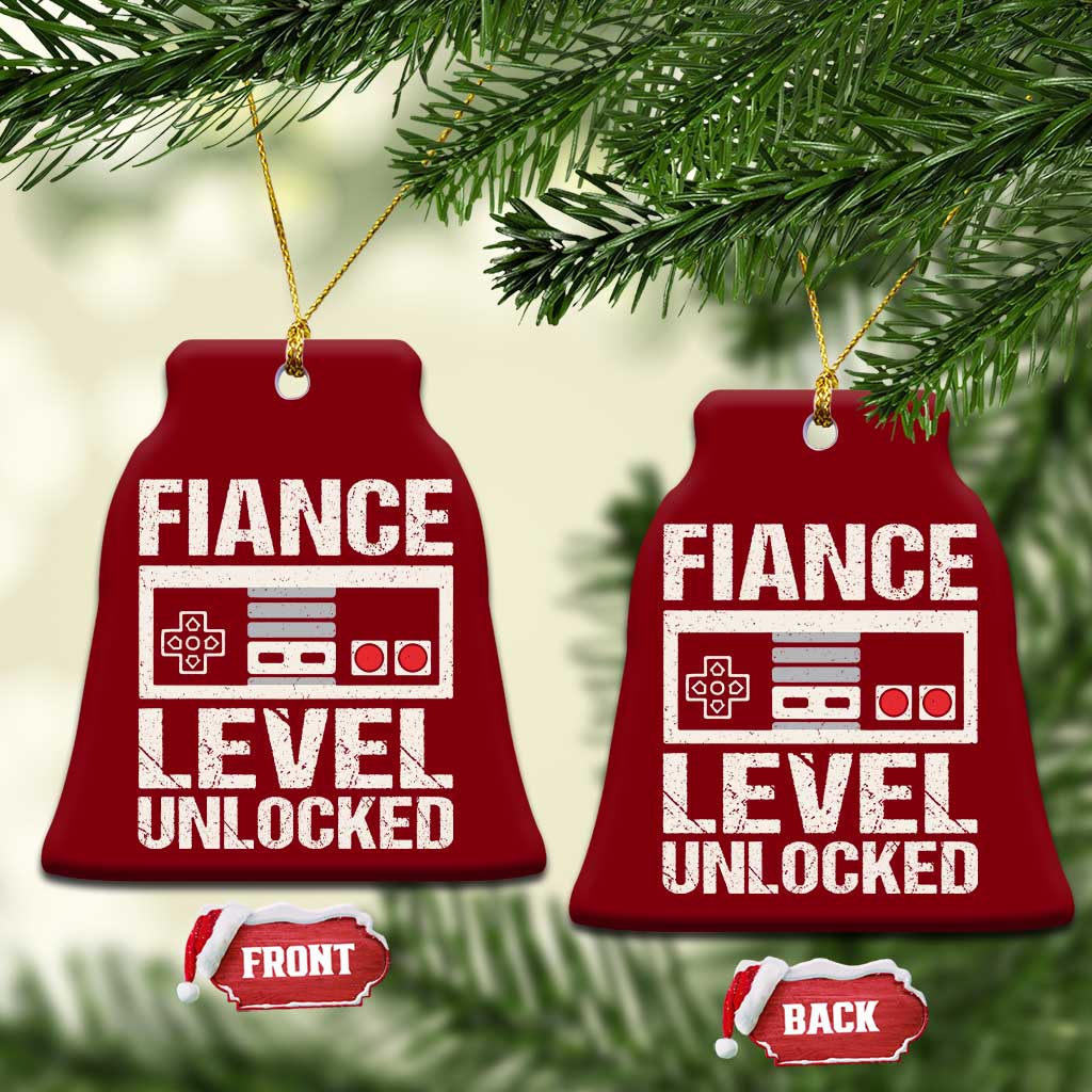 Leveled Fiance Unlocked Ceramic Ornament Engagement Gift For Fiancé Bachelor Party