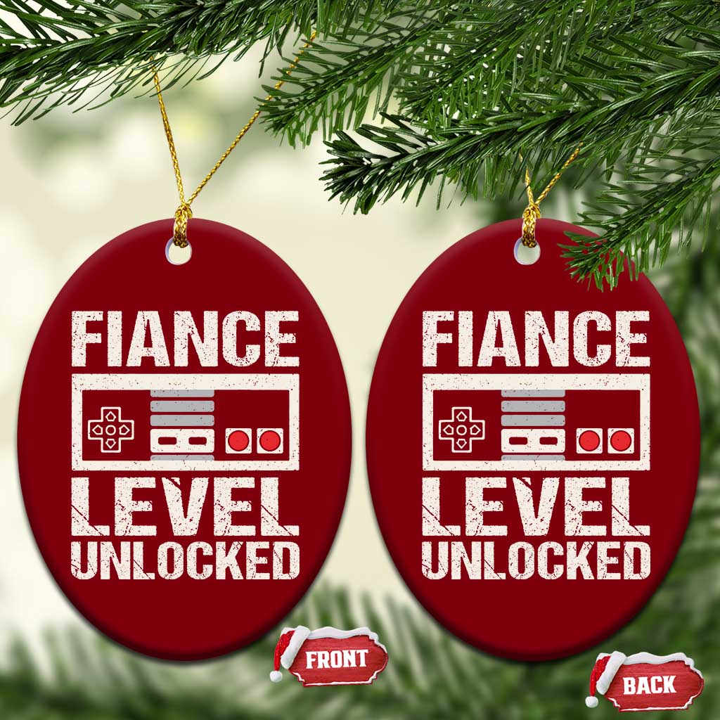 Leveled Fiance Unlocked Ceramic Ornament Engagement Gift For Fiancé Bachelor Party