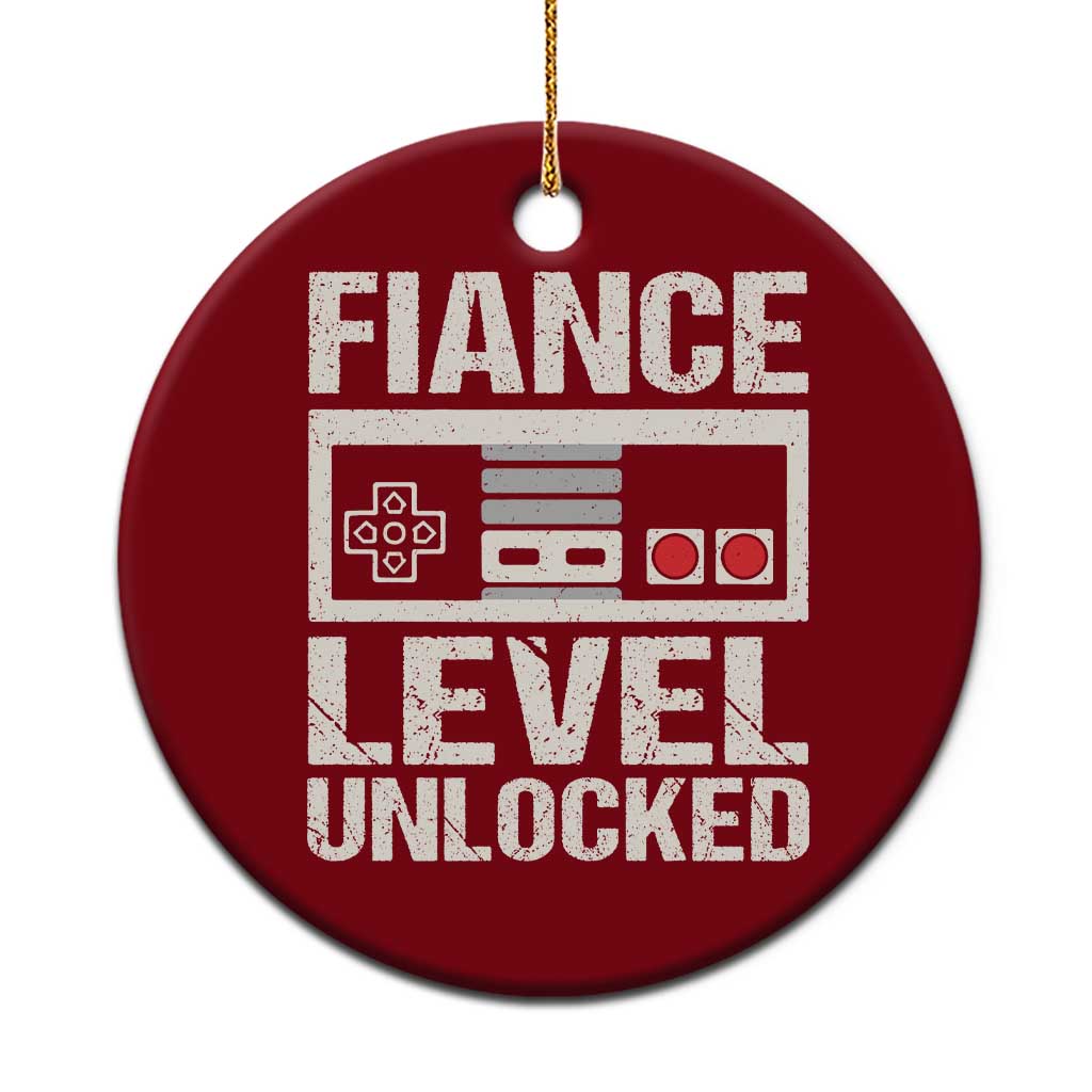 Leveled Fiance Unlocked Ceramic Ornament Engagement Gift For Fiancé Bachelor Party