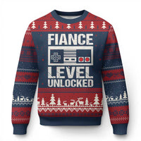 Leveled Fiance Unlocked Ugly Christmas Sweater Engagement Gift For Fiancé Bachelor Party
