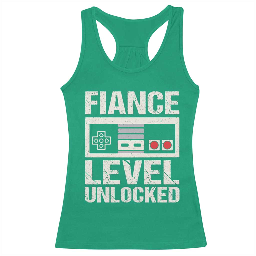 Leveled Fiance Unlocked Racerback Tank Top Engagement Gift For Fiancé Bachelor Party